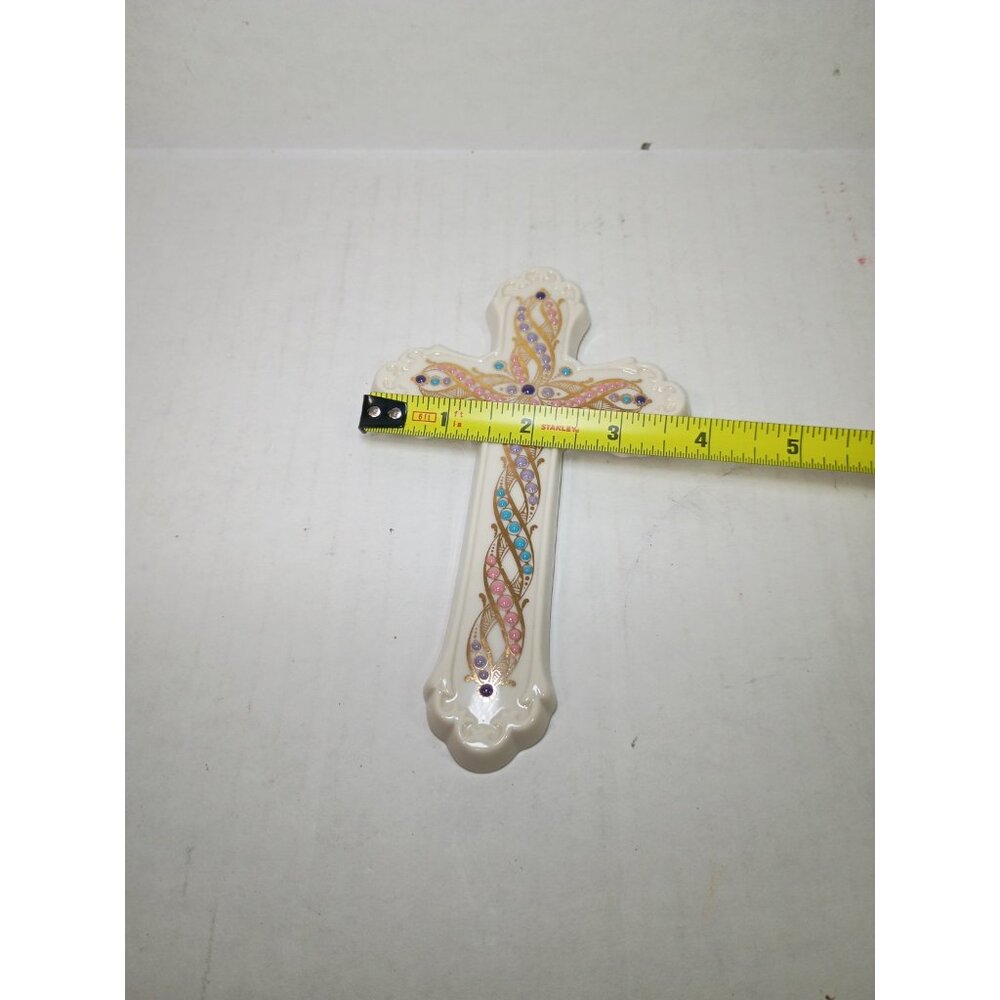 Lenox China Treasures Enamel Wall Hanging Cross Jeweled Design - Picture 6 of 6